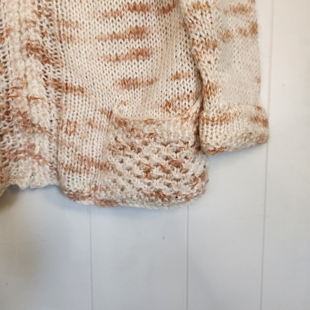Vintage Handmade Peach Cardigan Sweater Cottagecore Academia Winter Preppy 90s - Picture 3 of 9